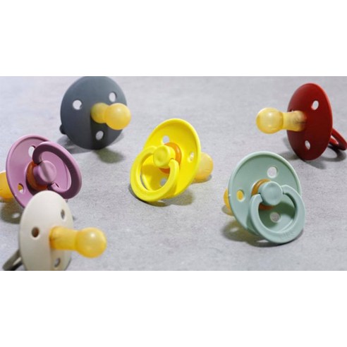 BIBS colour 데니쉬 쪽쪽이 노리개 젖꼭지, 1단계(0~6개월), 아이보리, 1개
