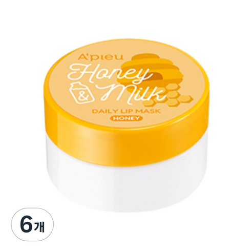 어퓨 허니앤밀크 데일리 립 마스크, 허니, 6g, 6개