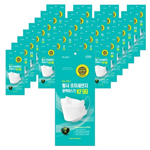 큐큐 크린숨 황사 방역마스크 성인용 KF99, 1매입, 50개, 화이트