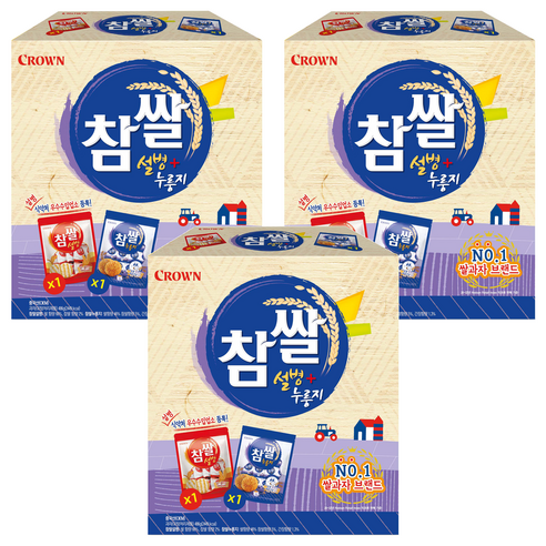 크라운 참쌀 설병 누룽지 2p, 486g, 3개