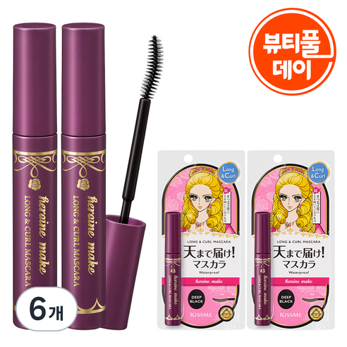 히로인메이크 롱앤컬 마스카라 EX 6g, 딥블랙, 6개