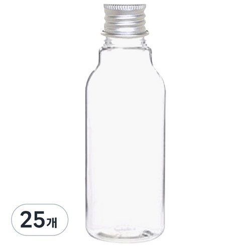 병도매닷컴 AN120 투명 음료용기 알루미늄 실버캡, 120ml, 25개