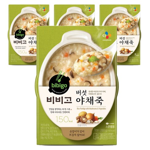 비비고 백설 버섯야채죽 280g 기타즉석식품, 4개