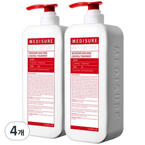메디슈어 탈모증상완화 트리트먼트, 4개, 1L