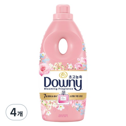 다우니 7일간 피어나는 향수 섬유유연제 스프링 가든 러브 본품, 1L, 4개