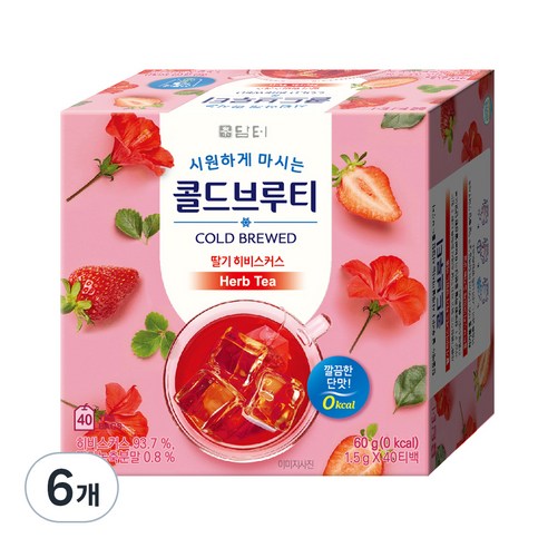 담터 콜드브루티 딸기 히비스커스, 1.5g, 40개입, 6개