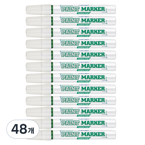문화연필 자일렌프리 페인트마카 초록 4.5mm, 1색, 48개