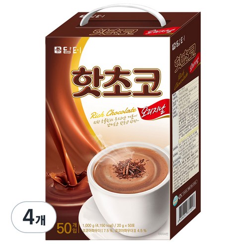 담터 핫초코 오리지날, 20g, 50개입, 4개