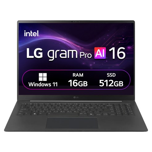 LG전자 2026 그램 Pro AI 16 코어Ultra5 방문설치, 블랙, 16Z90U-GS5ZK, 512GB, 16GB, WIN11 Home