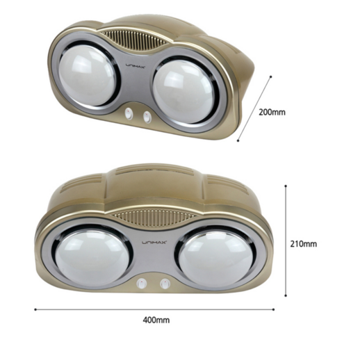 유니맥스 눈부심방지 욕실 램프 전기히터 2구는 고급 LED 조명과 편리한 작동 방식을 갖추고 있으며, 눈의 피로를 최소화할 수 있고 따뜻한 목욕 환경을 제공합니다.