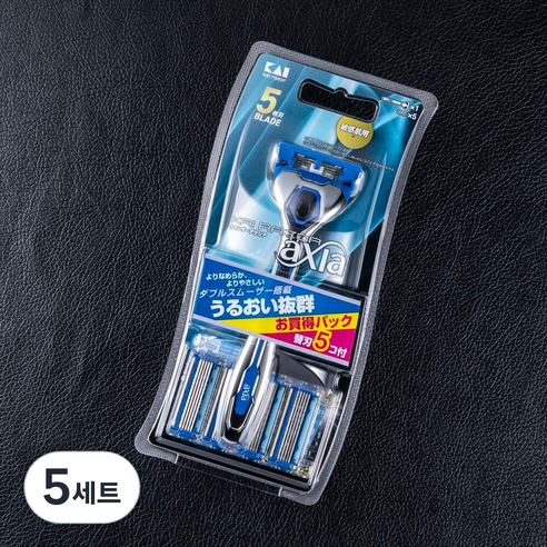 카이 남성용 일회용 면도기 세트 AX-5SE1 axia 콤보팩, 면도기 + 교체날 5p, 5세트