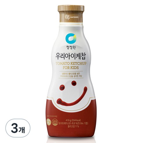 청정원 우리아이 토마토 케찹, 410g, 3개