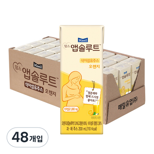 앱솔맘 식이섬유 주스 200ml, 48개