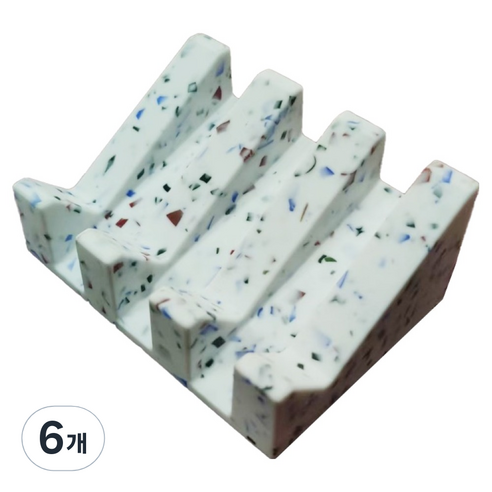 논슬립 실리콘 비누받침, 블랙도트, 6개