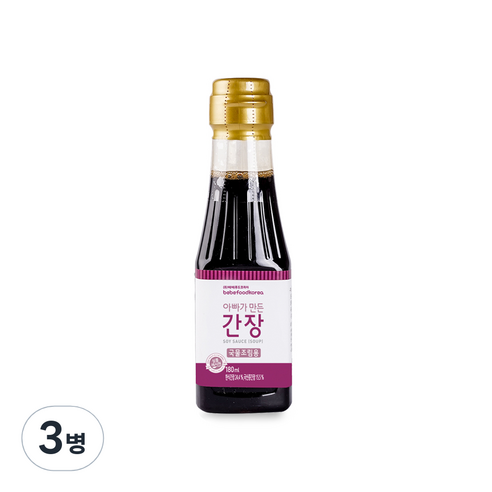 베베푸드 아빠가 만든 간장 국물조림용, 한식 간장, 180ml, 3개