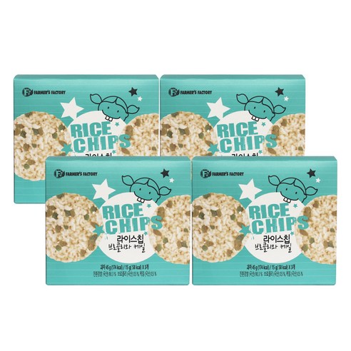 베이비 라이스칩 3p, 브로컬리 + 케일 혼합맛, 4개