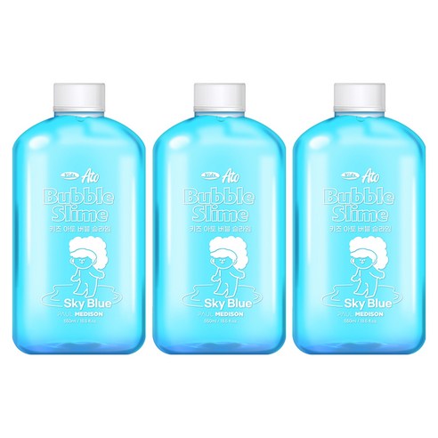 폴메디슨 키즈 아토 버블 슬라임 스카이블루, 550ml, 3개