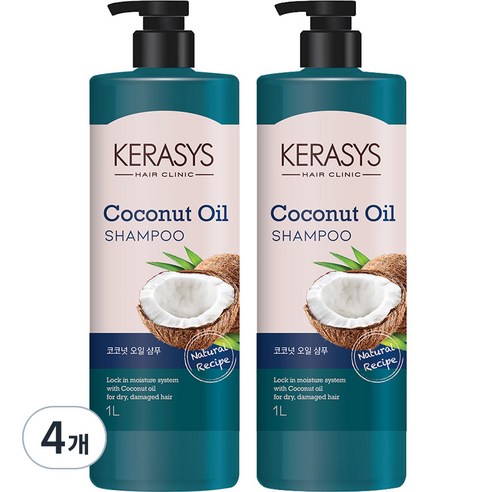 케라시스 코코넛오일 샴푸, 1000ml, 4개
