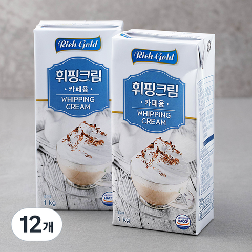 에어로탑 리치골드 휘핑크림, 1kg, 12개 Best Top5