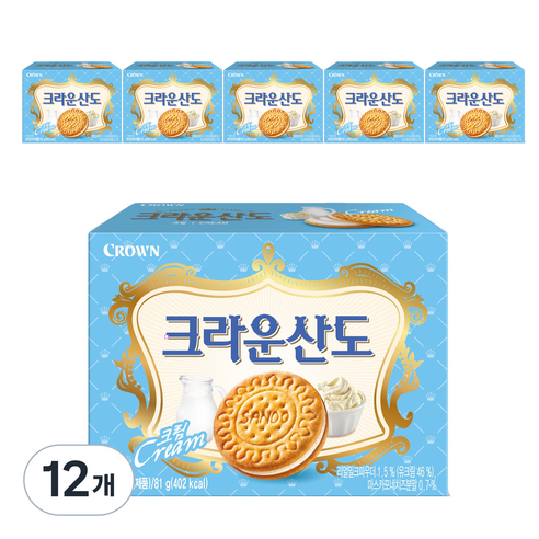 크라운산도 크림, 81g, 12개