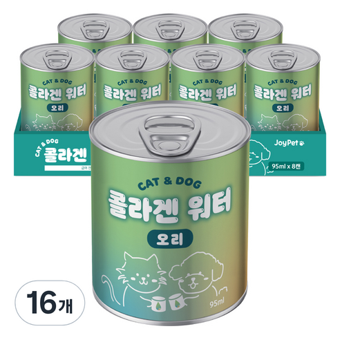 조이펫 반려동물 간식 콜라겐 워터, 오리, 95ml, 16개