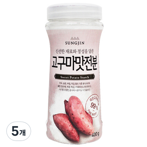 성진식품 고구마맛전분 용기형, 400g, 5개