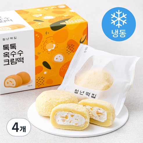 청년떡집 톡톡 옥수수 크림떡 4개입 (냉동), 160g, 4개