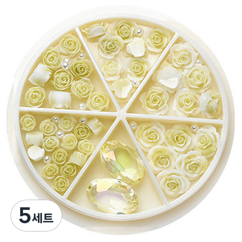 플라워 믹스스톤 네일파츠 세트 KN-P107, 혼합색상(KN-P1073), 5세트