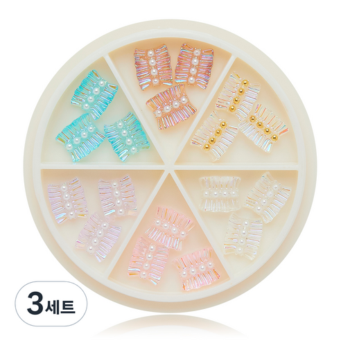 로나우디 네일파츠 오로라네일 진주레이스 세트 L02026, 3세트, 혼합색상
