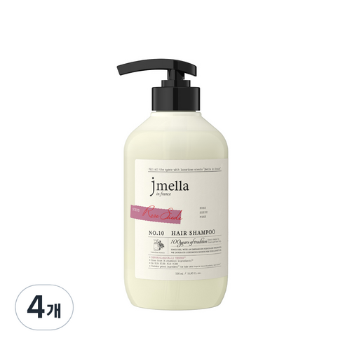 제이멜라 인 프랑스 시그니처 로즈 스웨이드 헤어 샴푸, 500ml, 4개