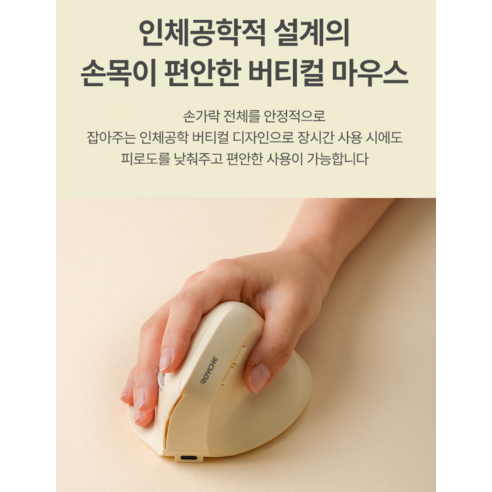 손목 건강을 위한 혁신적인 선택, 로이체 RX-750V 버티컬 마우스