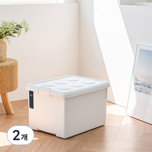 프랑코홈 국내 제조 리빙박스, 화이트, 62L, 2개