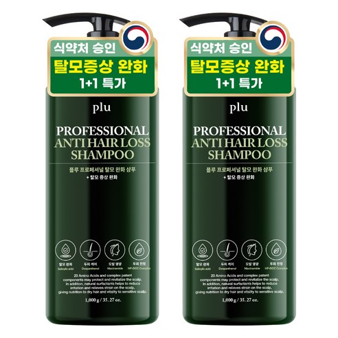 플루 프로페셔널 탈모 완화 샴푸, 1000g, 2개