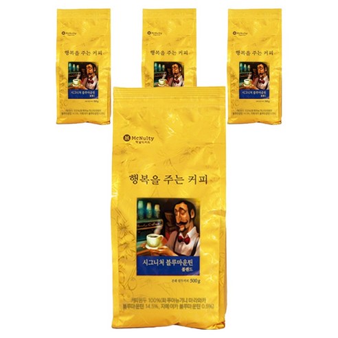 맥널티커피 자메이카 블루마운틴 블렌드 분쇄 원두커피, 핸드드립, 500g, 4개