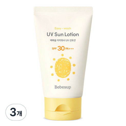 베베숲 유아용 이지워시 선로션 SPF30 PA+++, 3개, 50ml