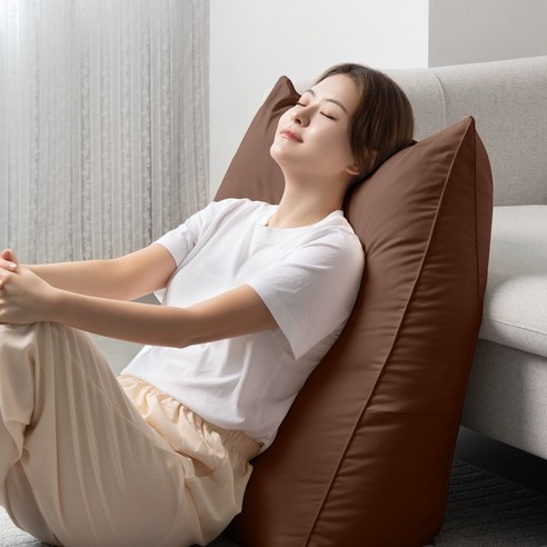 프랑떼 허리편한 폭신 방수 침대 삼각 등받이 등쿠션, 브라운