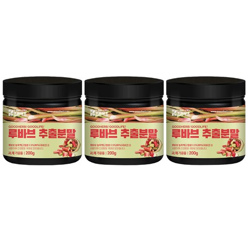 조은약초 루바브 추출분말, 3개, 200g