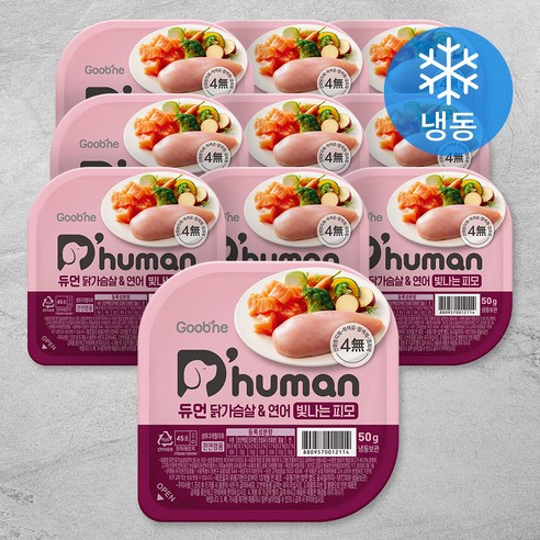 듀먼 전연령용 강아지 빛나는피모 화식사료, 닭+연어, 50g, 10개