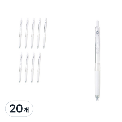 파이롯트 쥬스 젤잉크펜 0.5mm LJU-10EF, 화이트, 20개