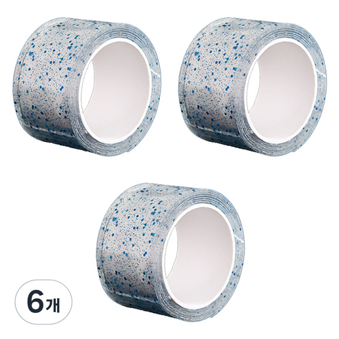 알로데 스팽글 버블 양면테이프 3cm x 5m, TYPE03 블루, 6개