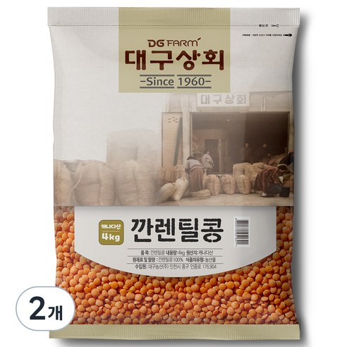 대구상회 깐렌틸콩, 4kg, 2개