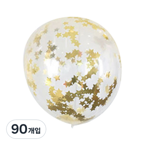 파티팡 컨페티벌룬 30cm, 골드스타, 90개입