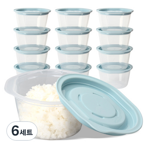 전자렌지용 냉동밥보관 쿡앤밥 스카이블루 275ml, 밀페용기 13개, 6세트