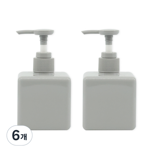 뉴앤룩 사각 디스펜서 주방세제 리필용기 일반형 250ml, 그레이, 6개