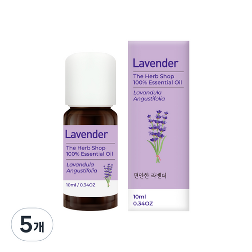 더허브샵 블렌딩 에센셜 오일 라벤더, 10ml, 5개