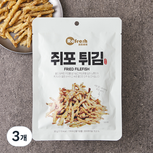 리프레쉬 쥐포 튀김, 3개, 30g