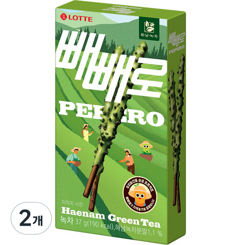 빼빼로 녹차, 37g, 2개