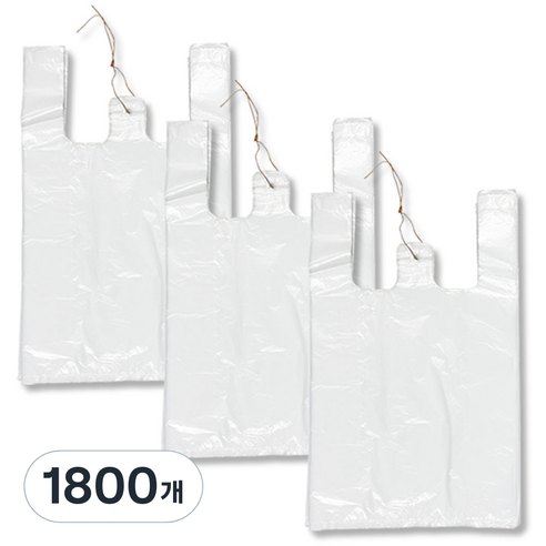 애니돌 손잡이 마트 비닐봉투 유백, 8L, 1800개