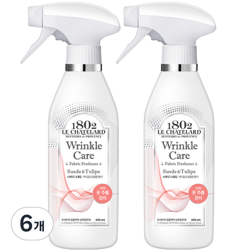 르샤트라1802 링클케어 섬유탈취제 스웨이드&튤립 본품, 400ml, 6개