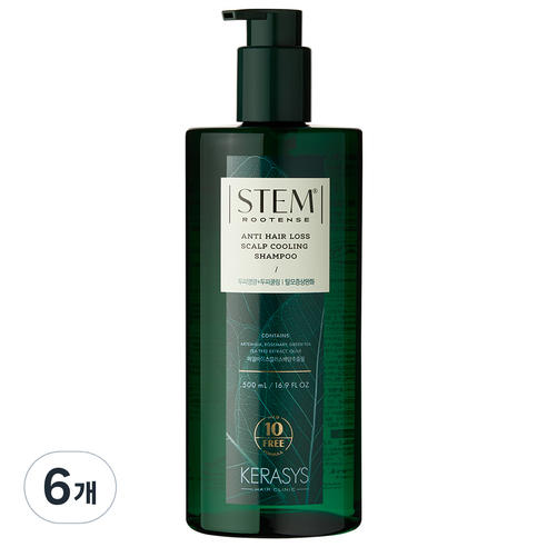 케라시스 스템루텐스 두피영양샴푸 두피쿨링 탈모케어, 6개, 500ml